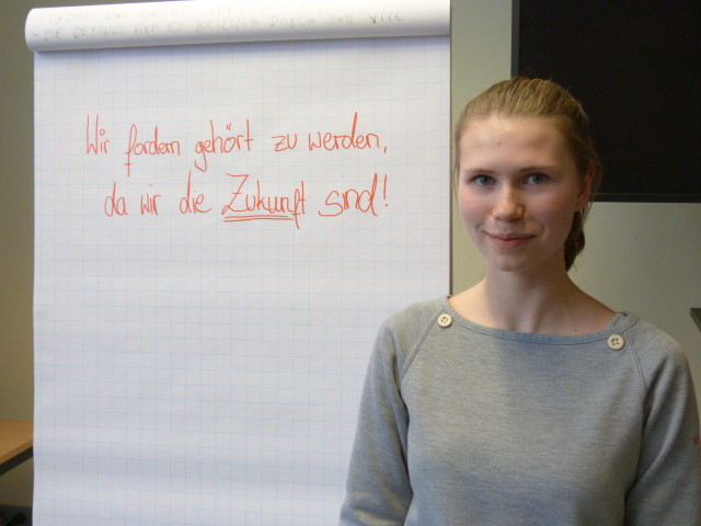 Hannah möchte von der Politik gehört werden und sich aktiv am Meinungsbildungsprozess beteiligen. Foto: Stephan Jaroschek